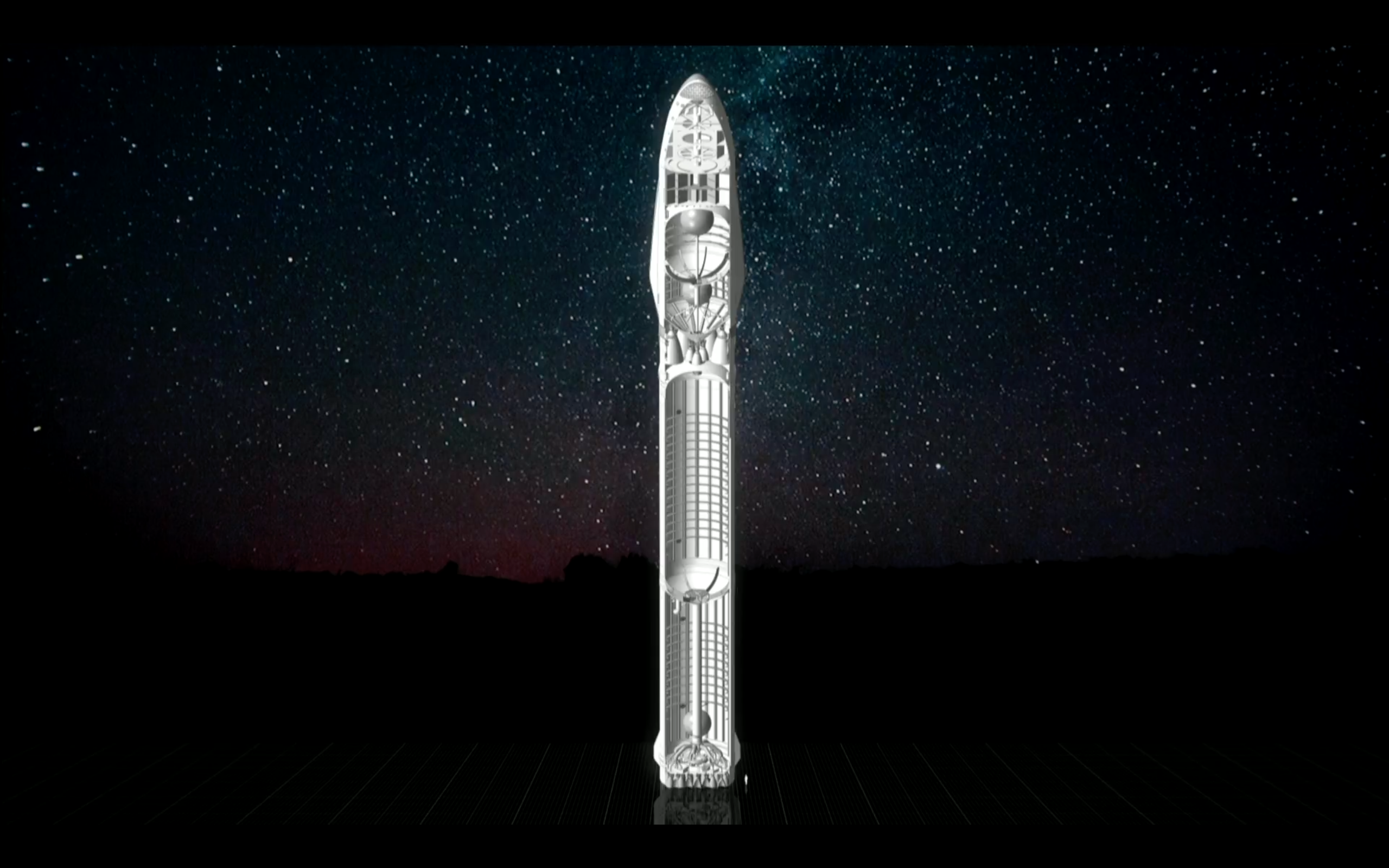 Obr.3: Rozmery novej rakety v porovnaní s človekom
